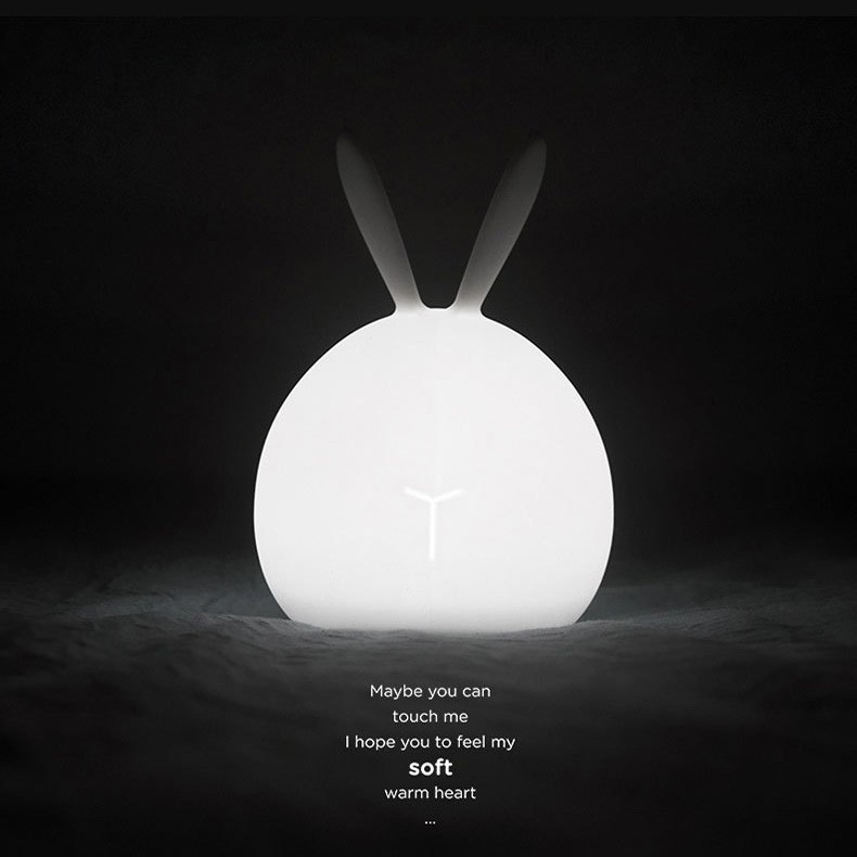 [CHÍNH HÃNG] Đèn Ngủ LED 7 Màu Thỏ Pin 500mAh Cảm Ứng Chạm 4 Mức Độ Sáng 3LIFE Soft Rabbit Lamp 302 MINIGOO