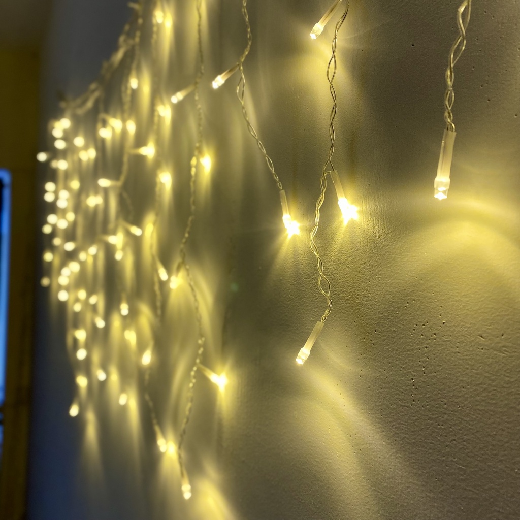 Rèm Led Thả Đom Đóm 6 Mét / 4 Mét x 0.6 Mét Fairy Light Màu Vàng, Có Phích Nối, Trang Trí Quán, Sân Vườn