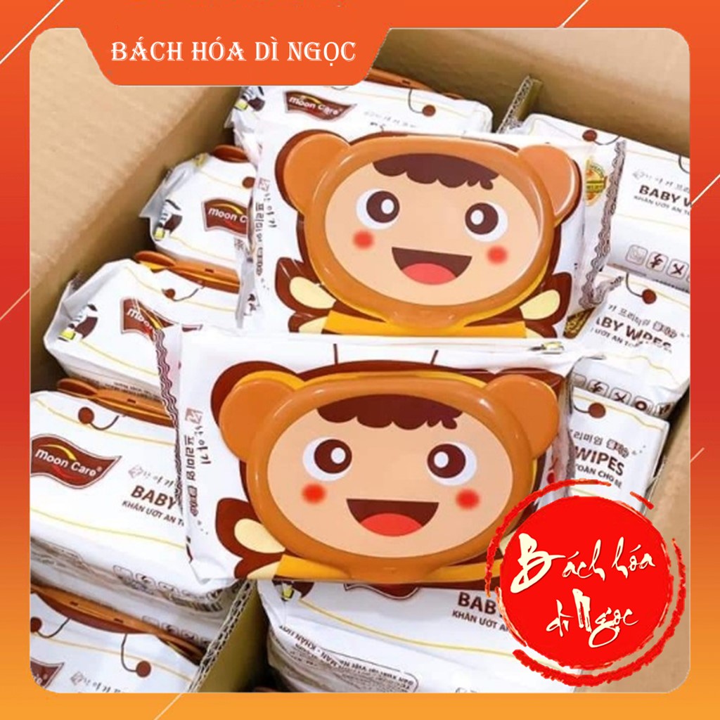 Sỉ bịch Khăn ướt Baby Wipes Moon Care 125g (24 x 26 cm) [THÙNG 30 GÓI] - Khăn ướt không mùi, khăn ướt giá sỉ