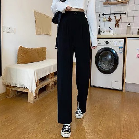 Quần Tây Vải Ống Rộng Lưng Cao Đi Học Nữ Basic Dáng Ulzzang Dễ Phối Đồ QD23 RÔ STORE