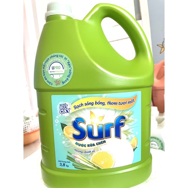 Nước Rửa Chén SURF hương Tắc / hương Chanh sả can nhựa 3.8KG