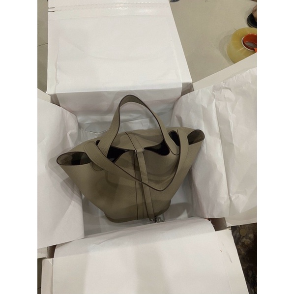 Túi H m picontin da bò size 25cm màu xám