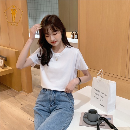 Áo Thun Phông Nữ TRAZ Basic Màu Trắng, Đen, Be, Co Giãn 4 Chiều 265g Dày Form(Phom) Rộng, Suông