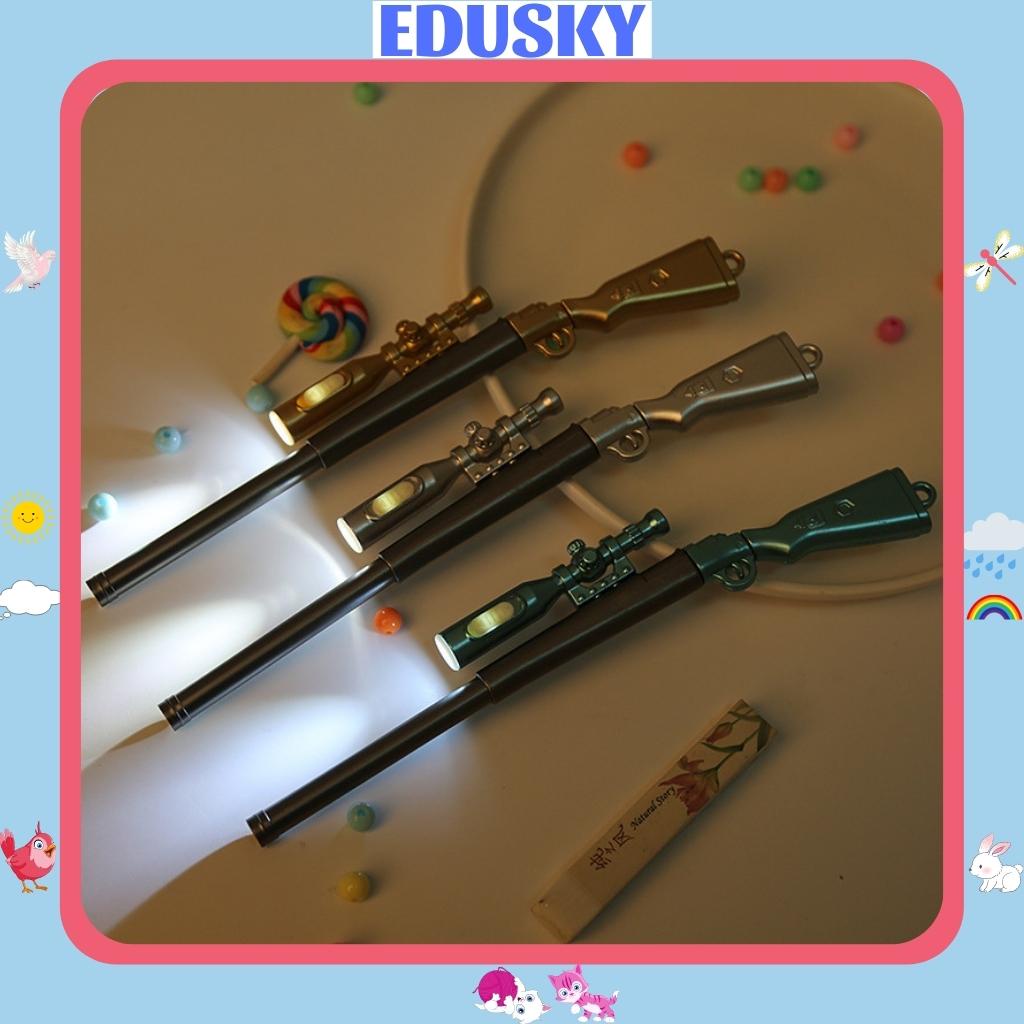 Bút Bi Mực Gel Cute EDUSKY Cây Viết Súng Bắn Tỉa Sáng Tạo Có Đèn Pin Chiếu Sáng Khi Viết Trong Tối