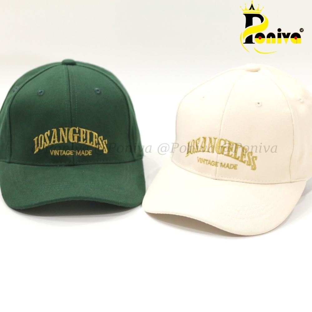 Mũ lưỡi trai ❤️ Nón kết thêu chữ Losangele.ss chất kaki cao cấp form unisex phong cách Ulzzang PONIVA siêu hot