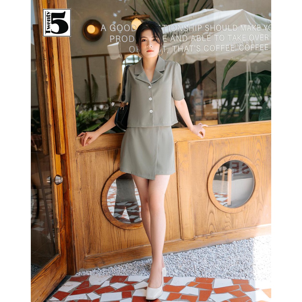 Chân váy công sở dáng A ngắn vạt chéo Twentyfive SC3