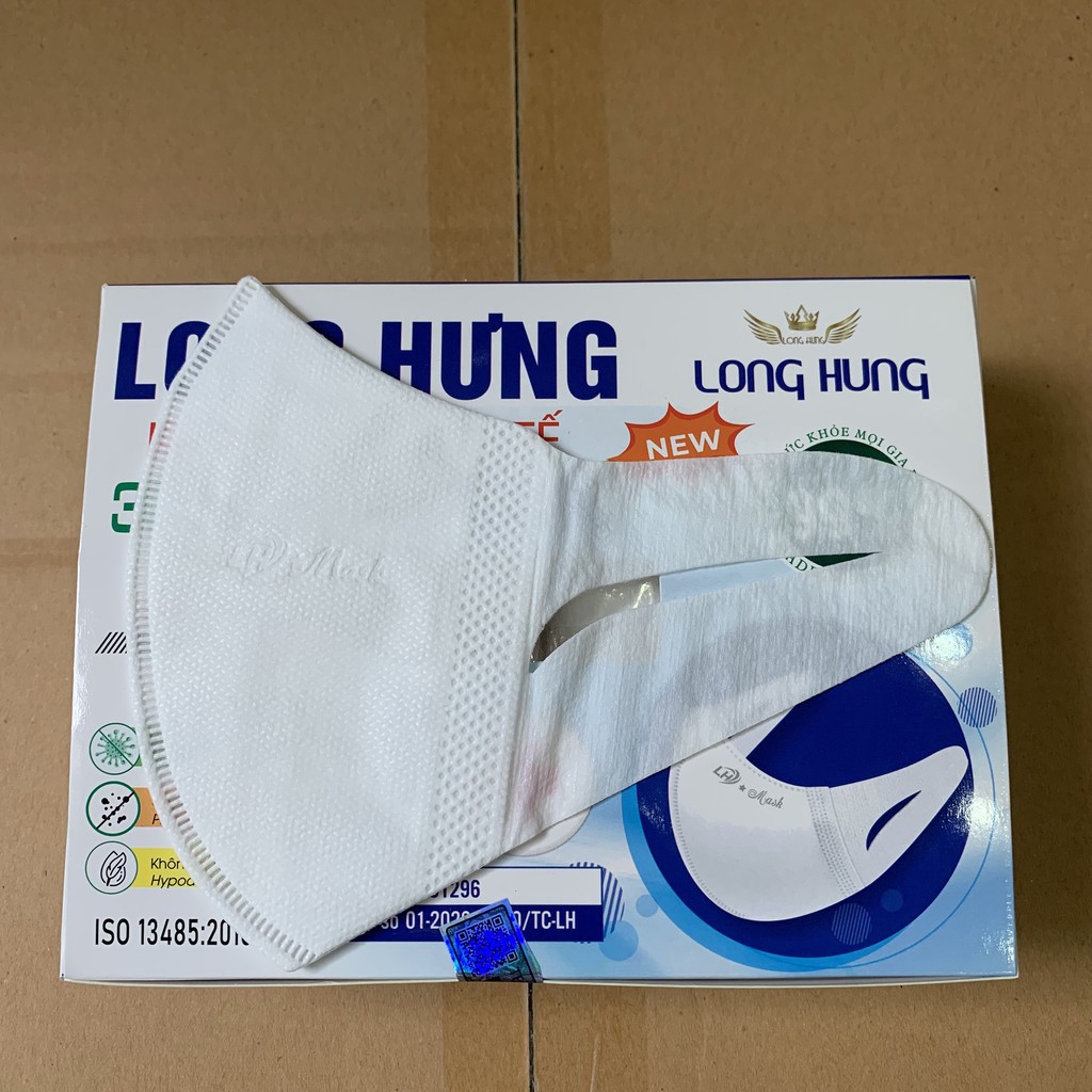 Khẩu trang 3D mask Long Hưng công nghệ Nhật Bản chống bụi mịn cao cấp hộp đóng 50 cái | BigBuy360 - bigbuy360.vn