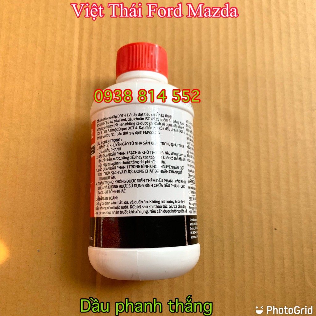 Dầu phanh dầu thắng Ford Motocraft Dot4 chính hãng