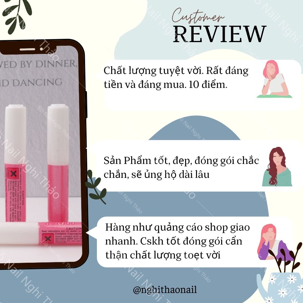 Keo dán móng giả mini Nail Glue 2g set 10 chai