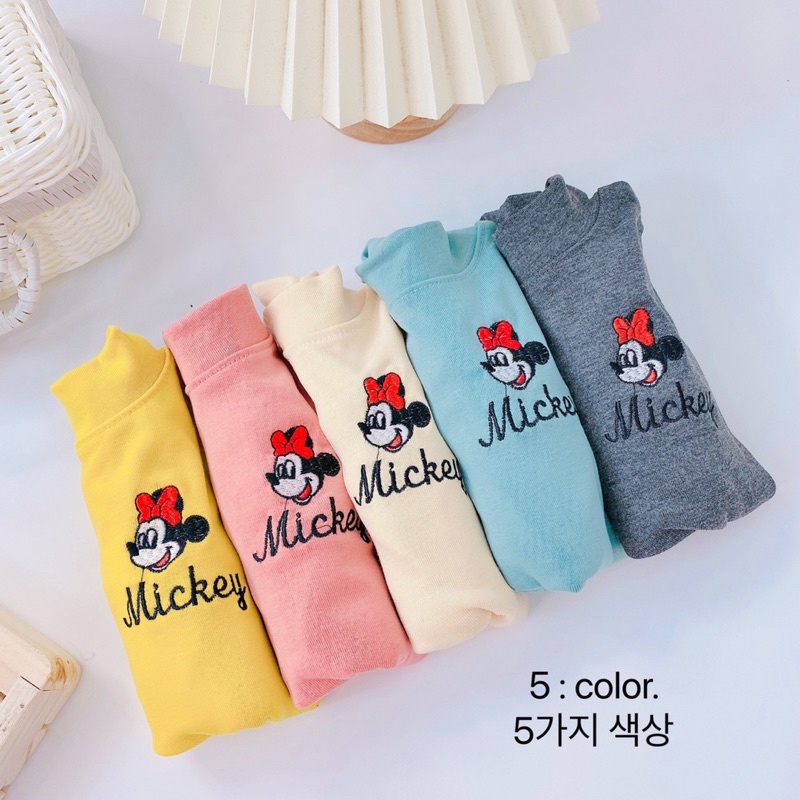 Áo giữ nhiệt chất cotton len thêu Micky (8-18kg)