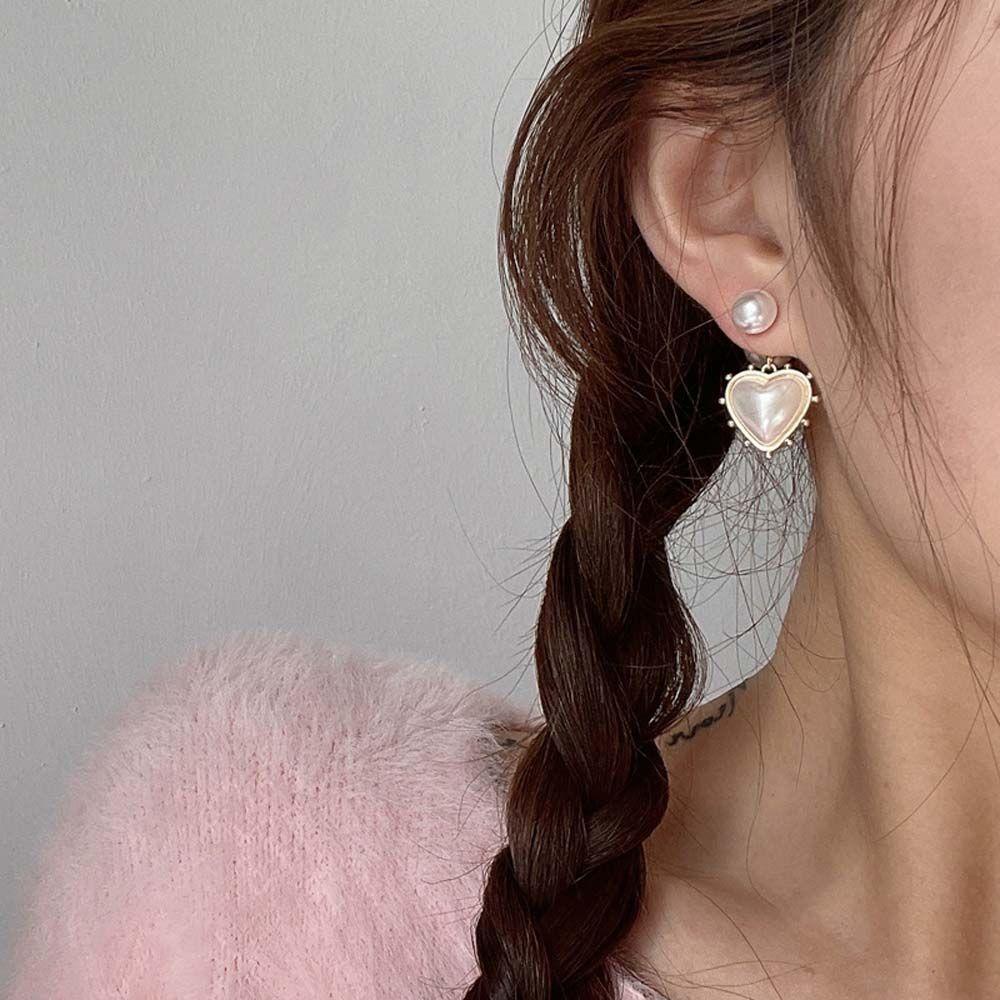 Bông Tai Hình Trái Tim Đơn Giản Thời Trang Hàn Quốc VANES1