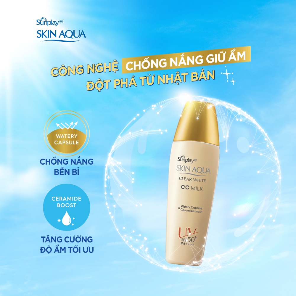 Sữa Chống Nắng Tạo Nền SUNPLAY Skin Aqua Clear White CC Milk 25g