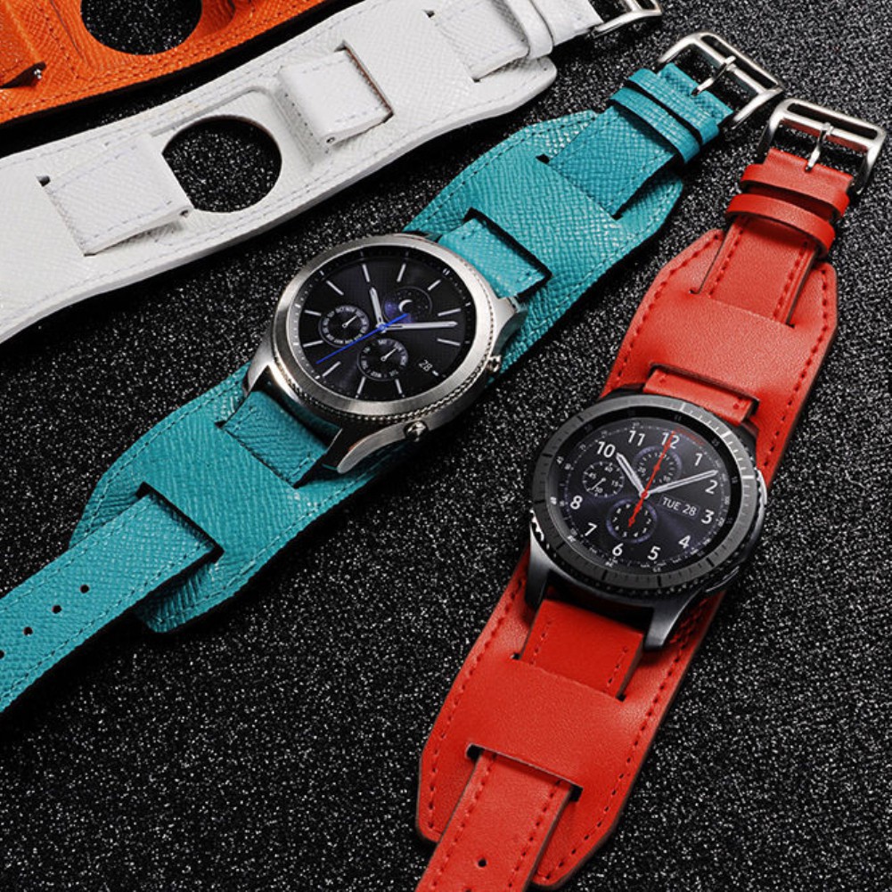 Replacement Genuine Leather Watch Band Bracelet for Samsung Gear S3 Frontier