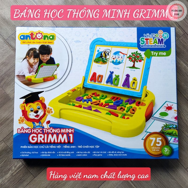 Bảng học thông minh chữ cái Tiếng Việt GRIMM ,chữ số PITAGO phương pháp STEAMS giáo dục sớm cho trẻ 3-6 tuổi
