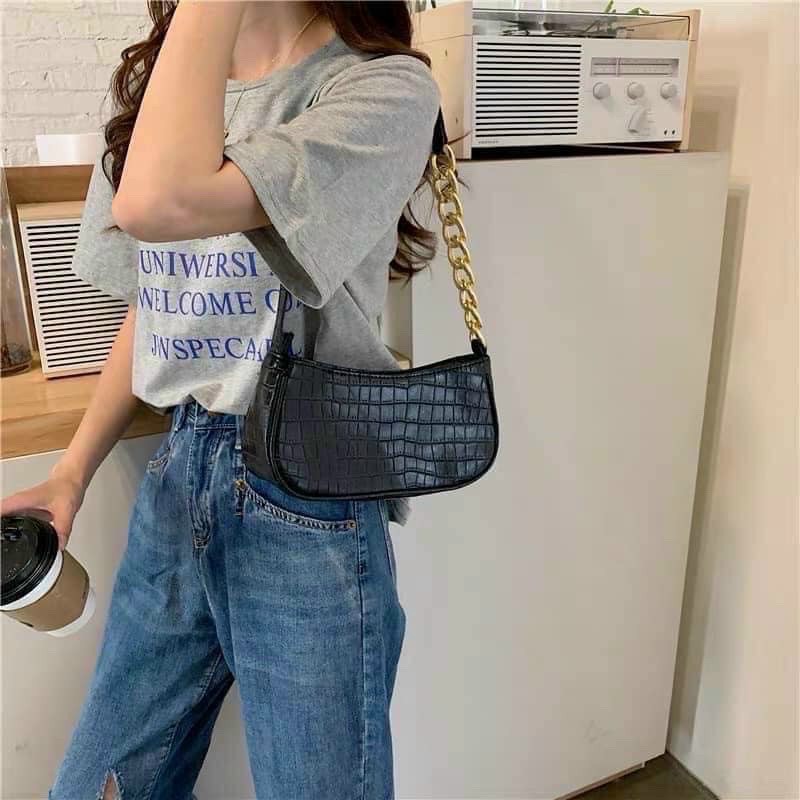 Túi kẹp nách nữ đeo chéo đẹp giá rẻ da thời trang đi chơi dự tiệc HT1218