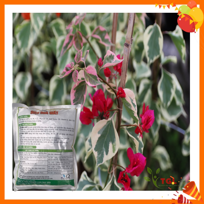 Phân Bón Hữu Cơ Siêu Hoa Giấy - Phân bón Hoa Giấy - Giúp Tậu Tán, Cứng Cây, Ra Nhiều Hoa, Gói 700gr