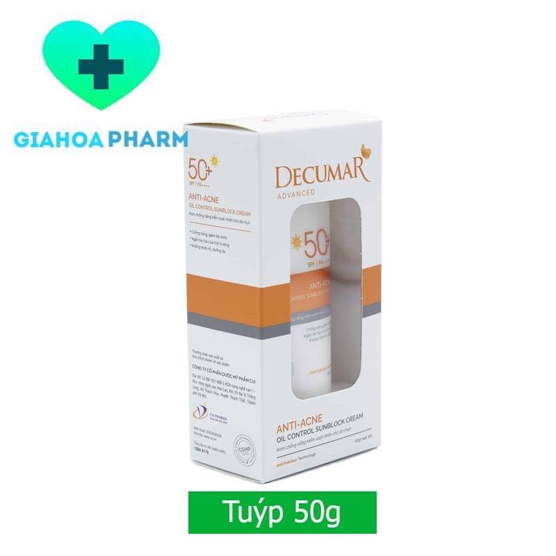 Kem chống nắng Decumar Advanced Anti Acne Sun Block kiểm soát nhờn cho da mụn