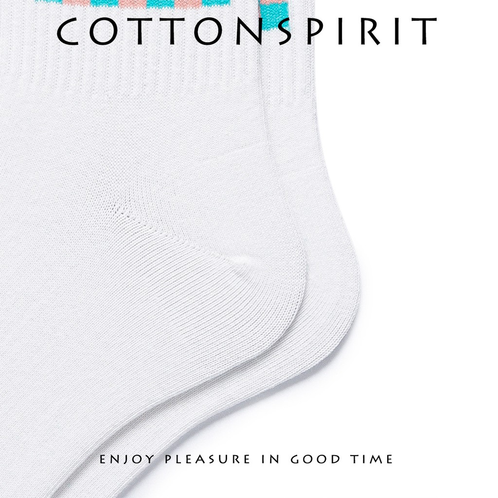 Vớ Cổ cao Chất Cotton Cao cấp Họa tiết sọc Caro Cá tính Hàn Quốc Tất Cao cổ Thể thao Phong cách đường phố