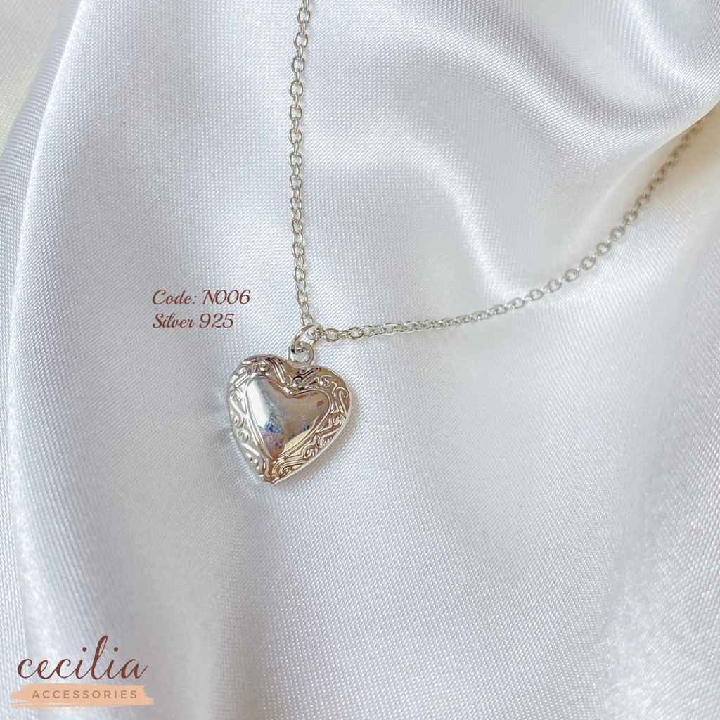 Vòng cổ dây chuyền bạc hình trái tim mở được N006