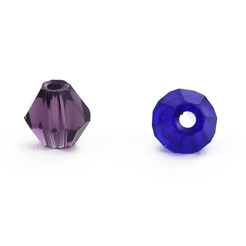 Set hạt bicone thuỷ tinh đa diện pha lê nhiều màu làm trang sức