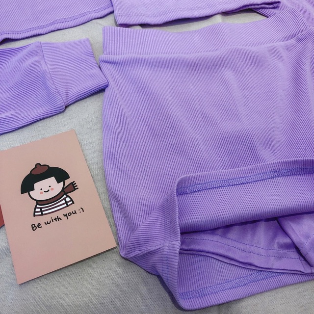 Set áo croptop + hoodie+ chân váy