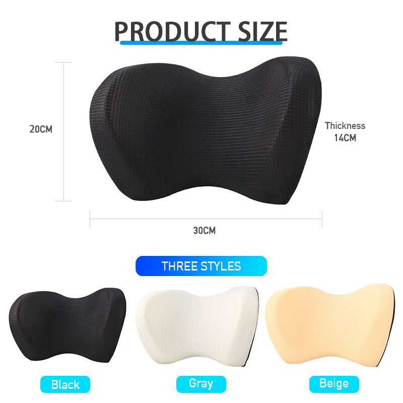 Gối tựa đầu xe hơi SEAMETAL lụa lạnh cotton mềm mại thoáng khí tiện lợi dành cho đi du lịch