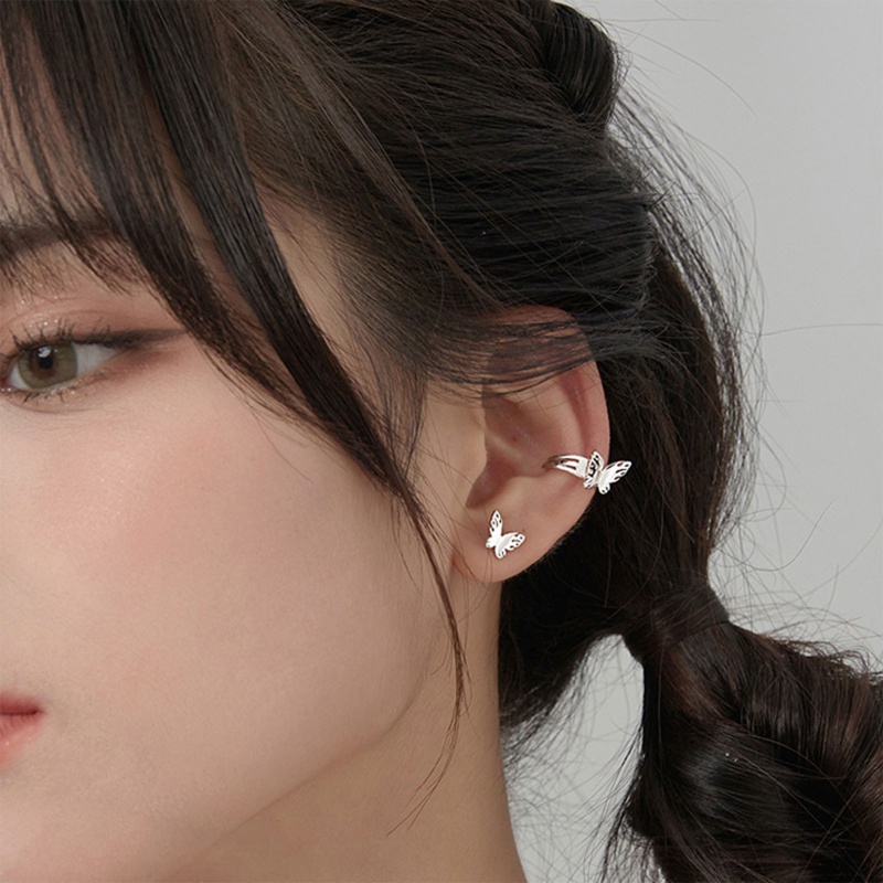 Bông Tai Dạng Kẹp Hình Bướm Rỗng Nhỏ Hữu Ích Sáng Tạo