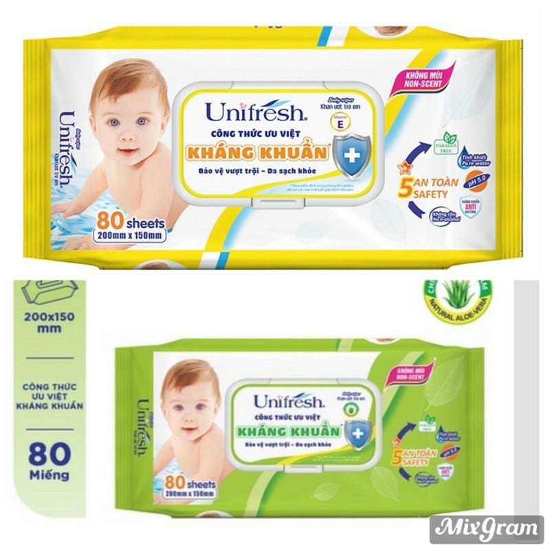 Combo 6 gói khăn ướt Unifresh 80 tờ không mùi