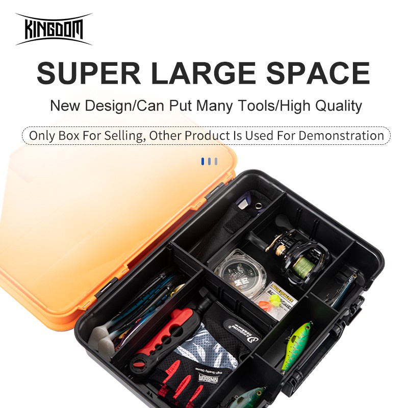 Hộp Kingdom đựng dụng cụ câu cá hai tầng sức chứa lớn đa năng
