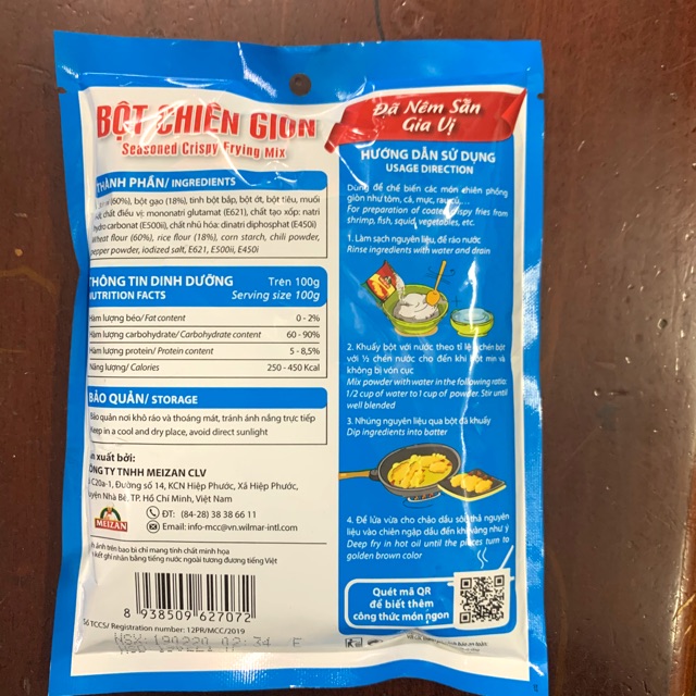 1 Gói Bột chiên giòn Mezan 150g