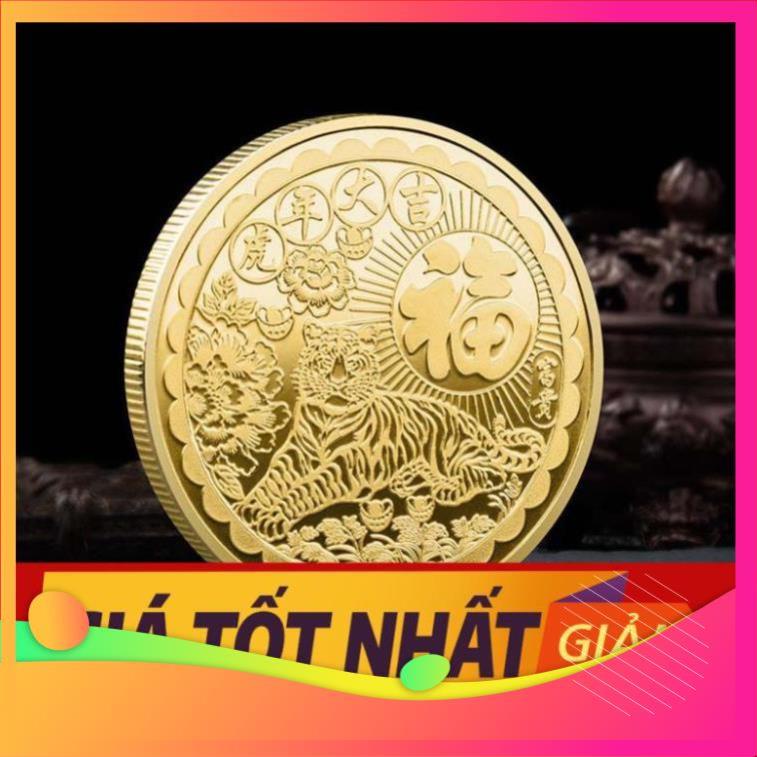 "Sale" Đồng xu in hình con cọp năm Nhâm dần May mắn cho người năm tuổi.
