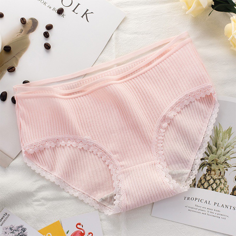 Quần lót nữ Cotton tăm cạp viền kháng khuẩn Nhật Bản chất co giãn SQ08