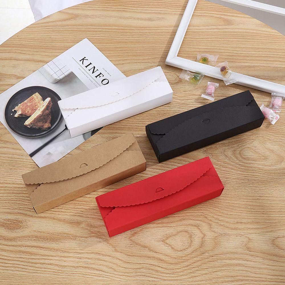 Bộ 10 Miếng Dán Trang Trí Hộp Bánh Cupcake Bằng Giấy Kraft Viền Ren Dài Ốp