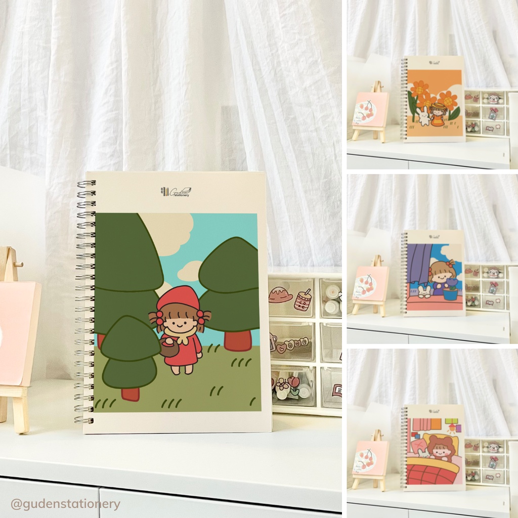 Sổ tay cỡ A5 em bé và chú thỏ dễ thương ver2 120 trang_Guden Stationery