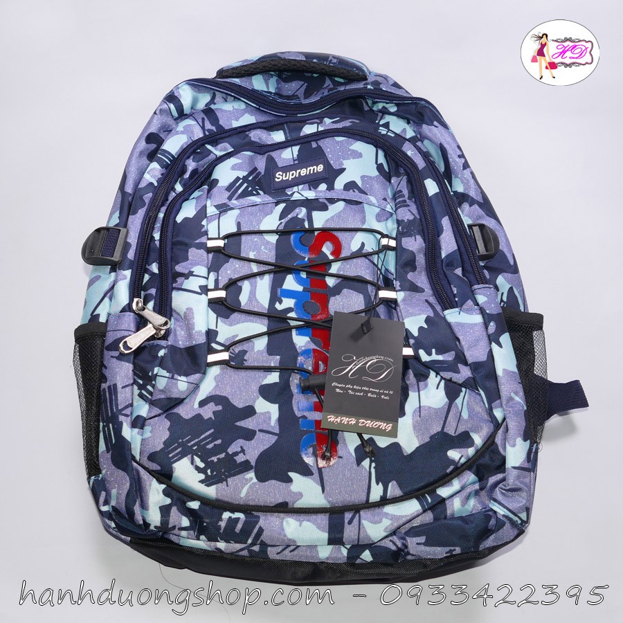 Balo thời trang 3 ngăn tiện dụng Supre me đan chéo dây độc đáo BLHS02