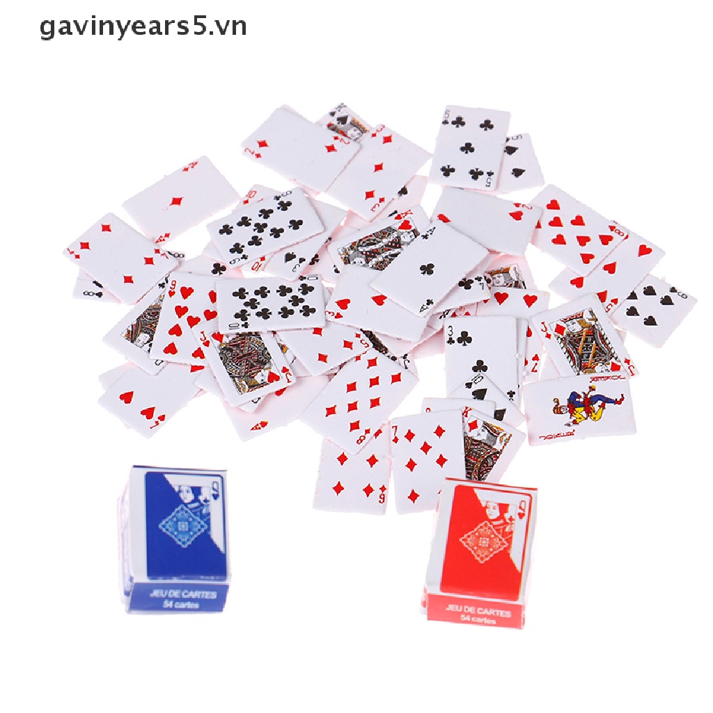 Bộ bài Poker mini dễ thương xinh xắn tỷ lệ 1: 12 trang trí nhà búp bê