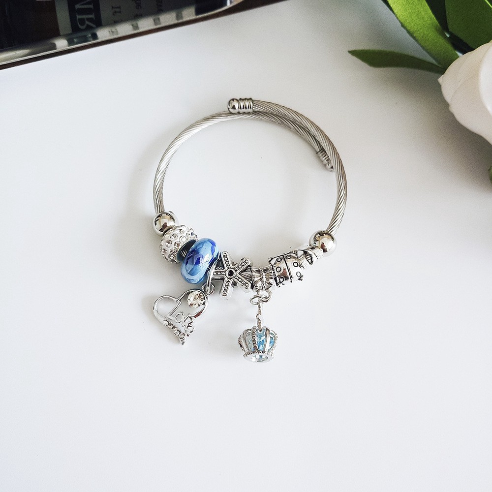 Korean handmade stainless steel bracelet Q39 crystal | BigBuy360 - bigbuy360.vn