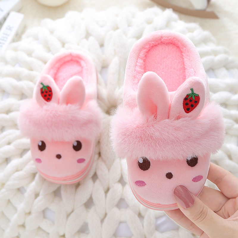 Dép bông đi trong nhà chống trượt giữ ấm mùa đông dành cho trẻ em