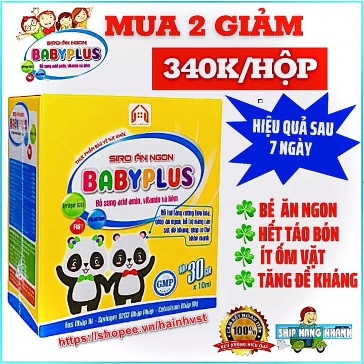 SIRO ĂN NGON BABY PLUS GIÚP BÉ HẾT BIẾNG ĂN, TÁO BÓN, TĂNG SỨC ĐỀ KHÁNG, TĂNG CÂN