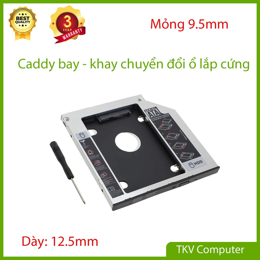 Caddy bay - Khay lắp ổ cứng SSD cho laptop qua khay CD