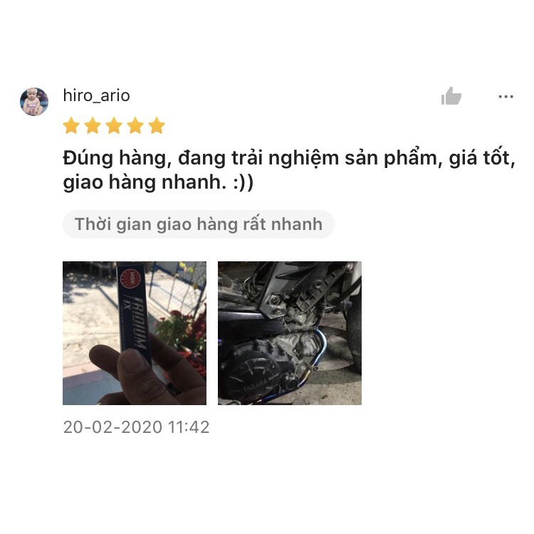 Bugi NGK CPR8EAIX-9 thương hiệu nhật đầu iridium (dòng cao cấp) gắncho các dòng xe Exciter 005000016