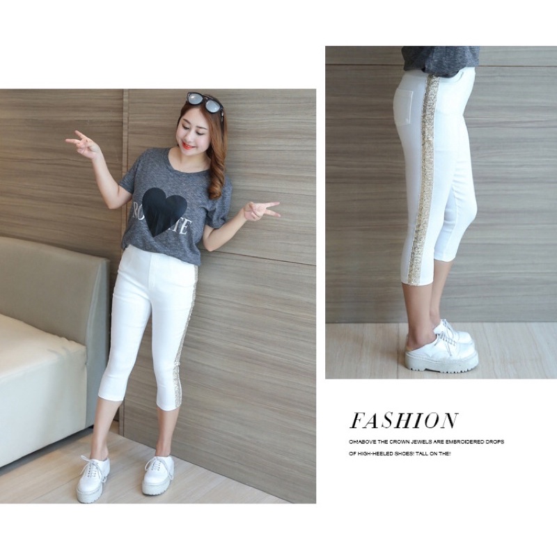 quần kaki thun lỡ big size skinny màu trắng hông viền size 60-70kg