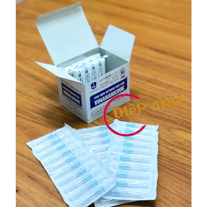 Hộp 100 đầu kim tiêm 22G-23G- kim lấy thuốc 22G-23G vô trùng VINAHANKOOK