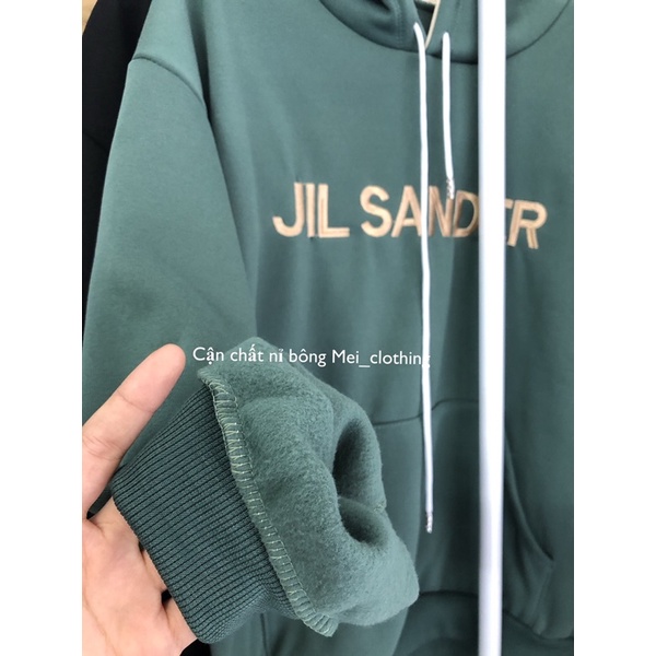 [Ảnh thật/sẵn] Áo hoodie JIL SANDER chữ thêu/ hoodie nỉ bông dày dặn