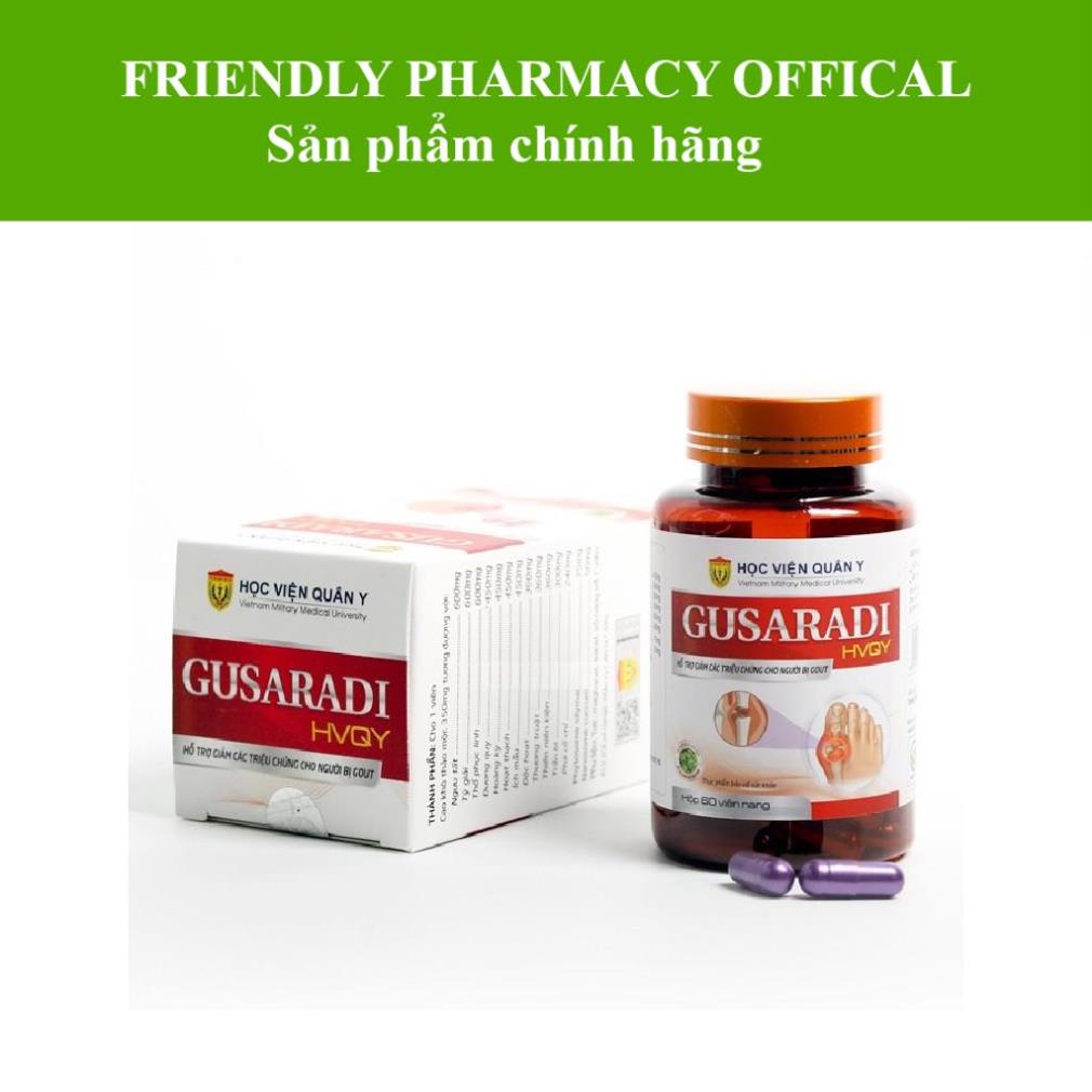 Gusaradi HVQY – Hỗ trợ giảm đau, sưng khớp do gout, giảm acid uric trong máu (60 Viên)