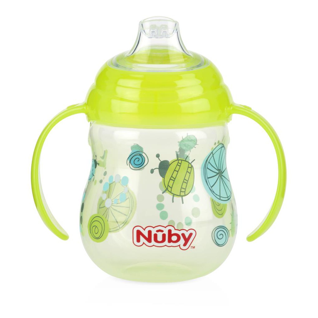 Bình uống nước Nuby mỏ vịt silicon 270ml-10320