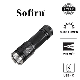 [HÀNG HOT] ĐÈN PIN VÀ ĐÈN SẠC SIÊU SÁNG SOFIRN SP33 V3 LED CREE XHP50 sáng 3500lm chiếu xa 269m cổng sạc USB pin 26650