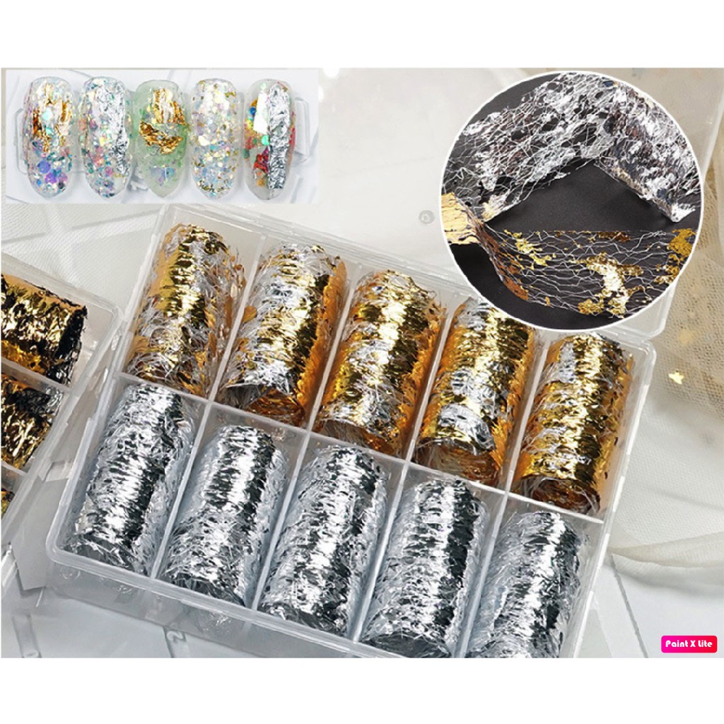 Foil Ren Giấy Bạc 2 Màu Vàng - Bạc Hộp 10 Ô