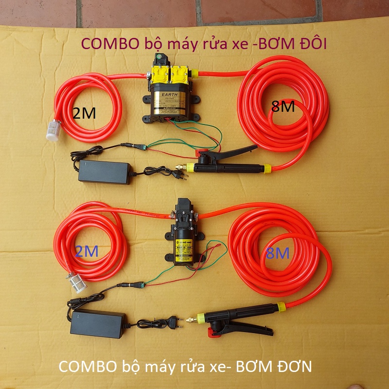 Máy rửa xe mini CỰC MẠNH - máy bơm nước mini 12v - rửa xe đa năng- bộ máy rửa xe