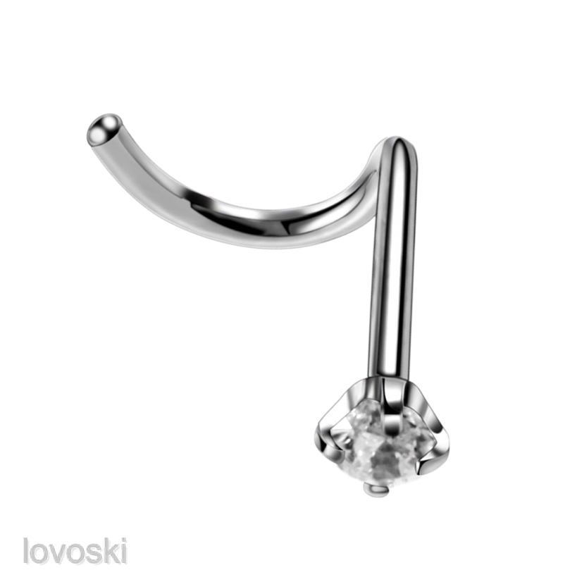 Set 9 Khuyên Mũi Cong Đính Đá Zircon Nhiều Màu Sắc Thời Trang 20g